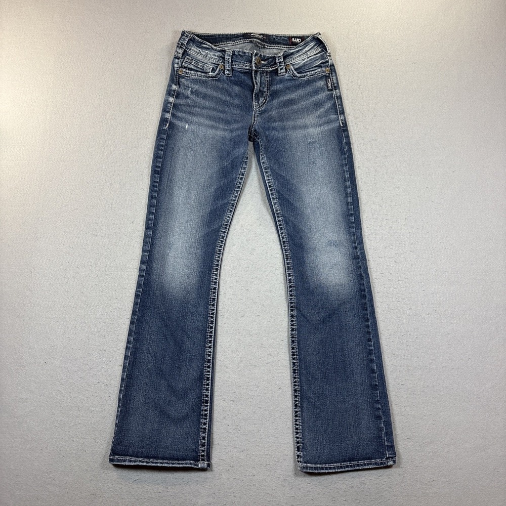 Silver Jeans Co Jeans Womens 28x31 Tuesday Mid Boot Stretch Denim Embroidered
